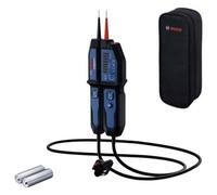 Bosch Professional Comprobador de Voltaje GVT 1000-15 (prueba de tensión de hasta 1000 V AC/DC, retroalimentación LED, alertas de vibración, IP65, cable de 125 cm, 2x1,5 V LR03 (AA), funda)