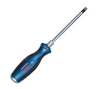 Bosch Professional 1600A01TG1 Destornillador plano, cromo vanadio, mango softgrip con cabezal de acero, azul, SL6.5 x 125mm