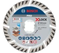 Bosch Professional Disco de diamante Estándar (X-LOCK, diámetro de 125 mm, diámetro de perforación de 22,23 mm, ancho de corte de 2 mm), Na, Ø 125 mm