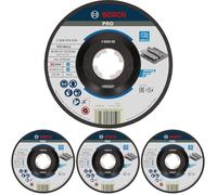 Bosch Professional Expert - Disco de desbaste acodado (para metales, X-LOCK, Ø125 mm, diámetro del orificio: 22,23 mm, grosor:6 mm), Negro (Paquete de 4)