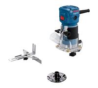 Bosch Professional fresadora de cantos GLF 55-6 (motor de 550 W girando a 33 000 rpm., incl. 2 llaves de una boca, 1 recogedor, tope paralelo, rodillo de corte al ras)