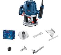 Bosch Professional: Fresadora GOF 130 (guía paralela, punta de copia, adaptador de aspiración de polvo, pasador de centrado, rodillo de guía, 2 clips de fijación)