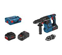 Bosch Professional GBH 18V-26 F - Martillo perforador combinado a batería (18V, 2,6 J, Ø máx. hormigón 26 mm, SDS plus, 2 baterías 5,5 Ah ProCORE18V, en L-BOXX 136), Negro, Rojo, Azul, en L-BOXX