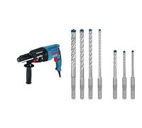 Bosch Professional GBH 2-26 F - Martillo perforador (Ø máx. hormigón 26 mm, SDS plus + cilíndrico, en maletín) + Set de 7 brocas para martillo Expert SDS plus-7X (para Hormigón armado, Ø 5-12 mm)