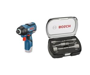 Bosch Professional GDR 12V-110 Professional - Atornillador de impacto con tecnología de litio, sin batería ni cargador, Carton + Set de 6 llaves de vaso - 50 mm; 6, 7, 8, 10, 12, 13 mm