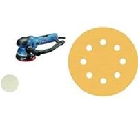 Bosch Professional GET 55-125 - Lijadora excéntrica turbo (Ø 125 mm, en caja) + Set de 6 lijas Expert C470 (para Madera dura, Pintura sobre madera, Ø 125 mm, grano 2x60; 2x120; 2 x 240, accesorios)