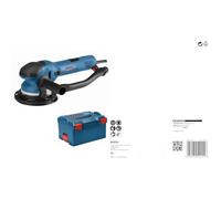 Bosch Professional GET 75-150 - Lijadora excéntrica turbo (Ø de plato lijador 150 mm, en L-BOXX) + 5x Lijas Expert C470 (Madera dura, Pintura sobre madera, Ø 150 mm, grano 120, accesorios)