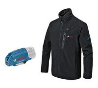 Bosch Professional GHJ 12+18V XA - Chaqueta calefactable a batería (Softshell, negra, talla L, sin batería)