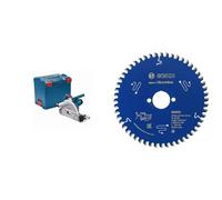 Bosch Professional GKT 55 GCE - Sierra circular de inmersión (1400 W, Ø disco 165 mm, velocidad constante, en L-BOXX) + Disco de sierra circular CSB Expert Aluminium: 165x30x52D