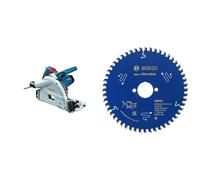 Bosch Professional GKT 55 GCE - Sierra circular de inmersión (1400 W, Ø disco 165 mm, velocidad constante, en caja) + Disco de sierra circular CSB Expert Aluminium: 165x30x52D