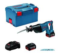 Bosch Professional GSA 18 V-LI - Sierra sable a batería (2 baterías x 5.0 Ah, 18 V, 2.400-2.700 cpm, control de velocidad, en L-BOXX)