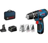 Bosch Professional GSB 12V-15 - Taladro con Percusión a Batería - 1 x 2.0Ah, 1 x 4.0Ah incl. accesorios