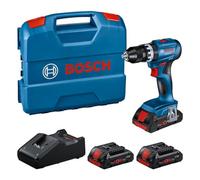 Bosch Professional GSB 18V-45 - Taladro atornillador de percusión inalámbrico de 18 V (velocidad de rotación de 1900 min¹, con 3 baterías ProCORE 4,0 Ah, cargador rápido GAL 18V-40, L-Case)