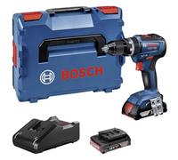 Bosch Professional GSB 18V-55 - Taladro percutor a batería (2 baterías x 2.0 Ah, 18V, 55 Nm, en L-Case), Azul, 2x2.0Ah batería plus cargador