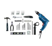 Bosch Professional: GSB 600 - Taladro percutor (motor de 600 W, mango adicional, juego de accesorios de 100 piezas, maletín)