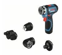 Bosch Professional GSR 12V-15 FC Taladro Atornillador 12V Sistema Flexiclic con 2 Baterías 2,0Ah y Cargador GAL 1230 CC