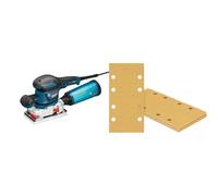 Bosch Professional GSS 230 AVE - Lijadora orbital (plato lijador 182 x 92 mm, en L-BOXX) + 10x Lijas Expert C470 con 8 agujeros (Madera dura, Pintura sobre madera, 93x186 mm, grano 120, accesorios)