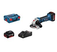 Bosch Professional GWS 18-125 V-LI Amoladora angular a batería, 2 baterías x 4.0 Ah, 10000 rpm, disco diámetro 125 mm, en L-BOXX, 18 V