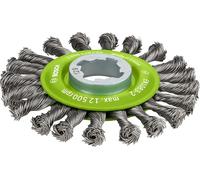 Bosch Professional Heavy - Rueda de alambre trezado (para inoxidable, X-LOCK, inoxidable, Ø 115 mm, grosor del alambre 0,5 mm), Negro