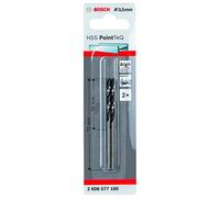 Bosch Professional Hombre 2 brocas helicoidal HSS PointTeQ (para metal, 3,5 x 39 x 70 mm, accesorio de taladro), Plata, diámetro 3.5 mm