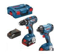 Bosch Professional L 06019G5107 Kit Taladro Atornillador GSR 18V-28 + Atornillador de Impacto GDR 18V-160 con 2 Baterías 4.0 Ah