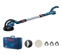 Bosch Professional lijadora de pared GTR 55-225 (550 W, plato lijador Ø 215 mm, incl. 1 disco de lijado M480, 1 set de plato lijador blando, 3 clips para cables, maletín)