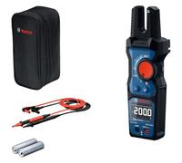 Bosch Professional Medidor de Horquilla GFM 1000-15 (True RMS, LCD invertida, mide hasta 200 A AC, detector de tensión sin contacto, compatible con colgador de imanes MH 1, 2 x 1,5 V LR06 (AA))
