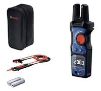 Bosch Professional Medidor de Horquilla GFM 1000-15 (True RMS, LCD invertida, mide hasta 200 A AC, detector de tensión sin contacto, compatible con colgador de imanes MH 1, 2 x 1,5 V LR06 (AA))