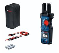 Bosch Professional Medidor de Horquilla GFM 1000-15 (True RMS, LCD invertida, mide hasta 200 A AC, detector de tensión sin contacto, compatible con colgador de imanes MH 1, 2 x 1,5 V LR06 (AA))