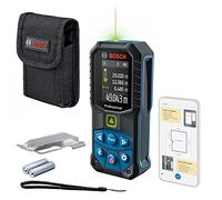 Bosch Professional medidor láser GLM 50-27 CG + clip de sujeción (láser verde, alcance: hasta 50 m, robusto, IP65, transferencia de datos Bluetooth, 2 pilas AA, correa, estuche) - Amazon Exclusive Set