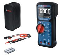 Bosch Professional Multímetro Digital GDM 600-15 (RMS verdadero, LCD invertida, mide frecuencia/continuidad/resistencia/capacitancia, mín./máx./promedio, cables de prueba MS 90)
