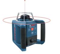 Bosch Professional Nivel láser giratorio GRL 300 HV (haz de luz roja, receptor láser LR 1 con montura, alcance hasta 300 m de diámetro, batteries rechargeables (2xD, 1x9V), Cargador, en L-Boxx)