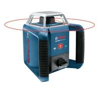 Bosch Professional Nivel láser giratorio GRL 400 H (uso con un solo botón, receptor LR 1, alcance Ø: hasta 400m, batteries rechargeables (2xD, 1x9V), Cargador, en L-Boxx)