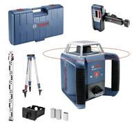 Bosch Professional Nivel láser giratorio GRL 400 H (uso con un solo botón, receptor LR 1, regla graduada GR 2400, trípode BT 152, alcance Ø: hasta 400m, en maletín)