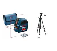 Bosch Professional Nivel láser GLL 2-10 (láser rojo, alcance: hasta 10 m, 3 pilas AA, estuche) + Trípode BT 150 (altura: 55-157 cm, rosca: 1/4")