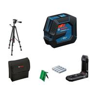 Bosch Professional Nivel láser GLL 20-22 G (soporte LB 10, láser verde, uso en interiores, doble fuente de alimentación, 2 pilas LR6 de 1,5 V, bolsa protectora, trípode BT 150)