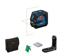 Bosch Professional Nivel láser GLL 20-22 G (soporte LB 10, láser verde, uso en interiores, doble fuente de alimentación, 4 pilas LR6 de 1,5 V, funda protectora)