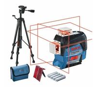 Bosch Professional Nivel Láser GLL 3-80 C (láser rojo, interior, conexión Bluetooth, alcance hasta 30 m, 4 pilas AA, trípode BT 150, en caja)
