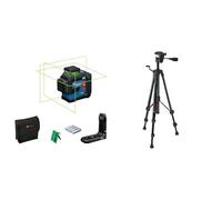 Bosch Professional Nivel láser GLL 80-33 G (soporte LB 10, láser verde, alcance de hasta 30 metros,4 pilas LR6 de 1,5 V) + Trípode BT 150 (altura: 55-157 cm, rosca: 1/4")