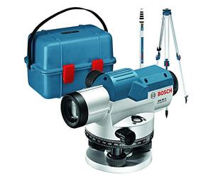 Bosch Professional Nivel Óptico GOL 26 G (aumento 26x, unidad de medida: 400 Gon, alcance: hasta 100 m, regla graduada GR 500, trípode BT 160, en maletín de transporte)