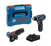 Bosch Professional 12V System - Set atornillador GSR 12V-15 + amoladora a batería GWS 12V-76 (2 baterías x 2.0Ah, en L-BOXX)