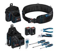Bosch Professional ProClick - Set cinturón de herramientas 108 + herramientas manuales (bolsa GWT 2, bolsa 1 GWT 4, 2 soportes, 3 destornilladores, 9 llaves hex., 1 alicate,1 navaja)