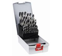 Bosch Professional Set de 25 brocas helicoidales HSS PointTeQ (para metal, ProBox, accesorio de taladro), Gris, diámetro 1-13 mm