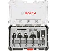 Bosch Set de brocas fresadoras para recortes y bordes, 6 piezas para madera, vástago de Ø 8 mm