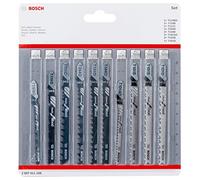 Bosch Professional Set de Hojas de sierra de calar 10 uds (para madera, accesorios para sierras de calar con vástago en T)