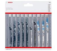 Bosch Professional Set de hojas de sierra de calar 10 uds (para madera y metal, accesorios para sierras de calar con vástago en T)