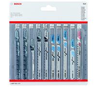 Bosch Professional Set de hojas de sierra de calar 10 uds (para madera y metal, accesorios para sierras de calar con vástago en T)