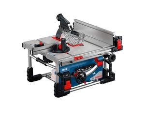 Bosch Professional Sierra de mesa a batería GTS 18V-70 (incl. hoja Optiline Wood, guía angular, brazo de empuje, llave de anillo, caperuza de aspiración, 2 adaptadores, riel de perfil)