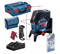 Bosch Professional Sistema 12V Nivel Láser GCL 2-50 C (1 batería 12V + cargador, láser rojo, interior, con función aplicación, soporte, pinza, alcance visible: hasta 20 m, L-BOXX)