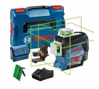 Bosch Professional Sistema 12V Nivel Láser GLL 3-80 CG (1 batería 12V + cargador, láser verde, interior, conexión Bluetooth, alcance hasta 30 m, soporte universal BM1, en L-BOXX)